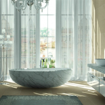 Bianco carrara white marble bathtub